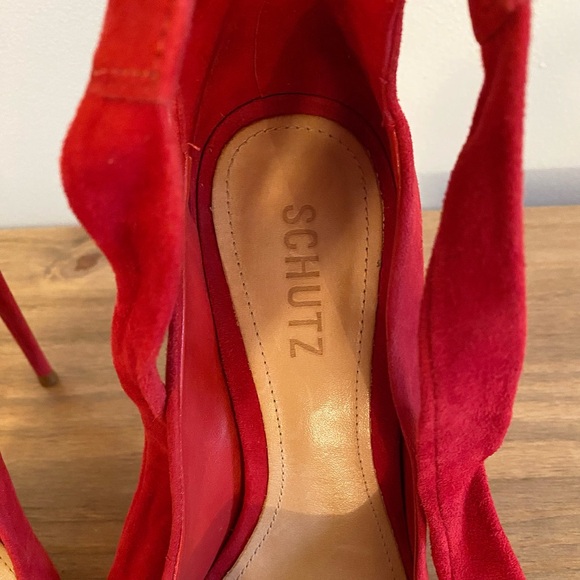 SCHUTZ Red Suede Pumps, size 37 - Picture 5 of 11